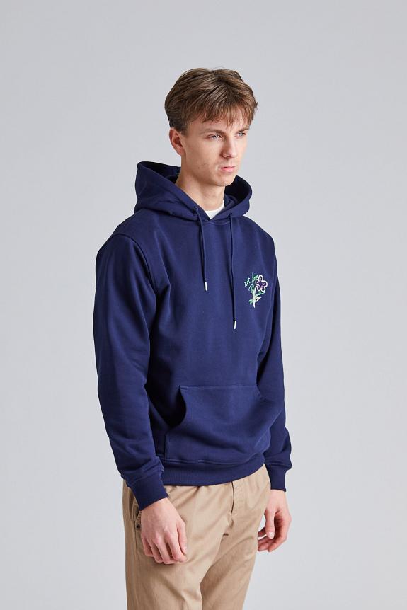 Drôle de Monsieur Le Hoodie Slogan Esquisse Navy-1